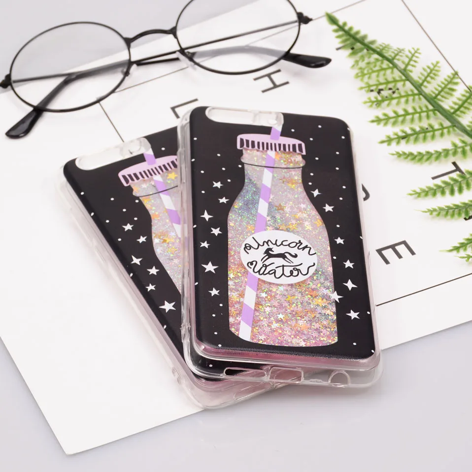 Reaoom for Huawei Honor 9 Case Glitter Dynamic Liquid Colorful Star Quicksand Cute Bottle Unicorn Cover for Huawei Honor 9       (5)