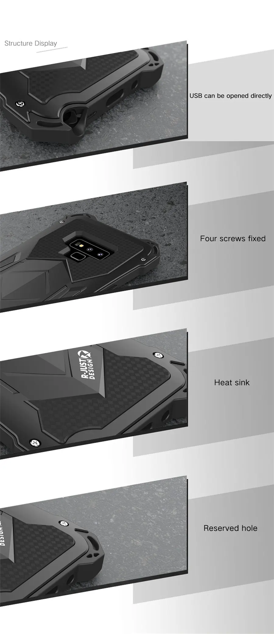 New Heavy Duty Case for Samsung Galaxy Note 9 Doom Armor Metal Case for Samsung Note 9 Original R-just Shockproof Cover (8)