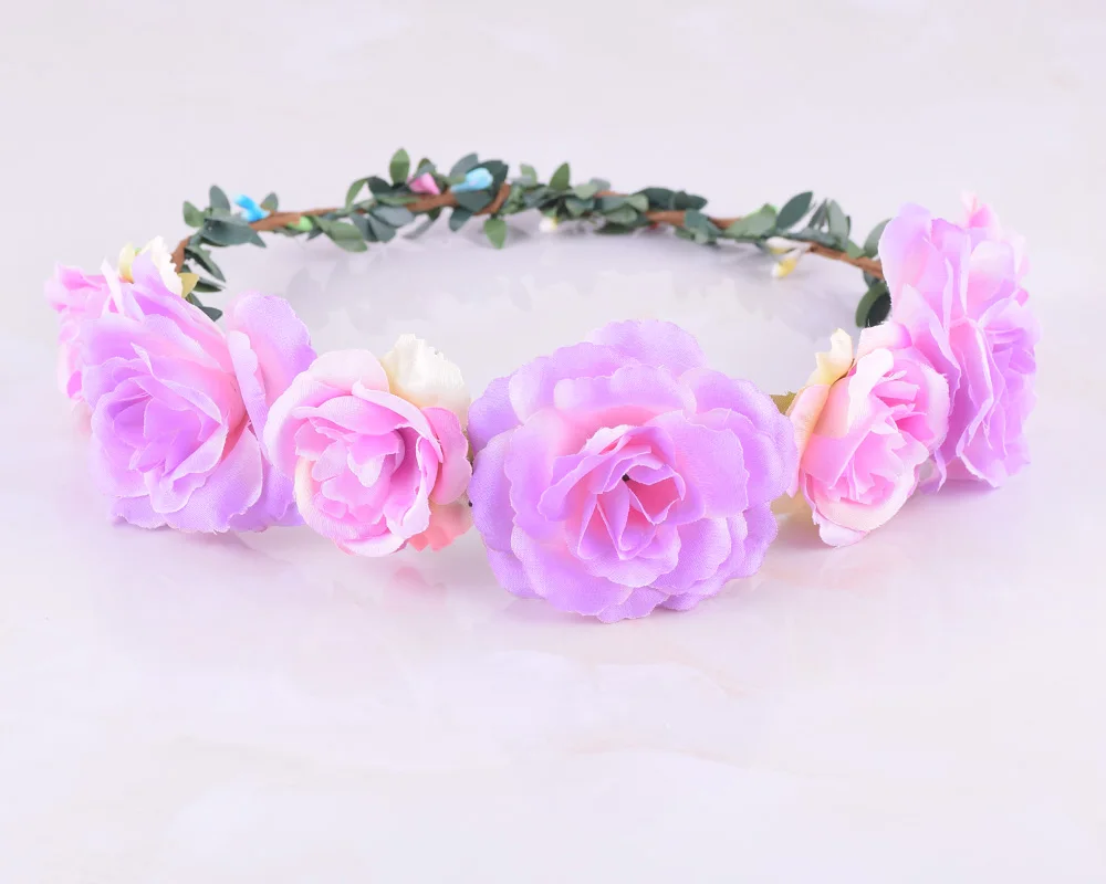 CXADDITIONS Hibiscus Rose Flower Headband Crown Bridesmaid Garland Floral Bride Accessories | Аксессуары для одежды