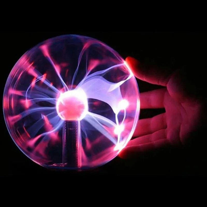 8 дюймов USB плазменный шар Электростатическая сфера свет хрустальная лампа шар сенсорный прозрачный Рабочий Стол Огни