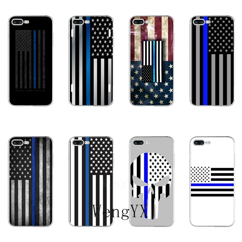 

Thin Blue Line American US Flag Slim silicone Soft phone case For Samsung Galaxy J1 J2 J3 J5 J7 A3 A5 A7 2015 2016 2017