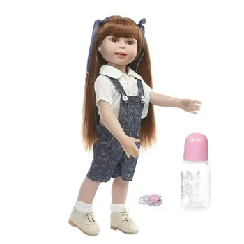

45cm Reborn Doll Realistic Full Silicone Vinyl Newborn Baby Toy Girl Princess Clothes Pacifier Lifelike Handmade Gifts