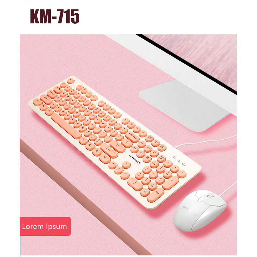 VOBERRY ультратонкий Мультимедийный USB кабельная клавиатура+ мышь Портативный бизнес-игра клавиатура и мышь набор