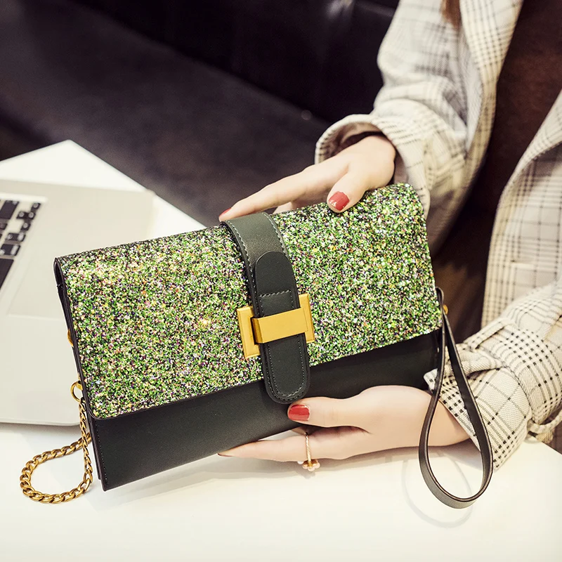 Ladies Party Use Clutches Bags Daily Women Clutch Chain Belt Shoulder Handbag Girlfriend Gift