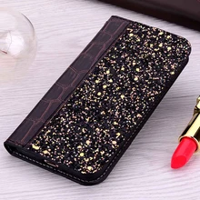 Чехол сверкающий с блестками для iPhone 11 Pro XS Max XR X Крокодил Аллигатор бумажник флип-чехол для Coque iPhone 8 7 6 6S Plus 5S SE чехол