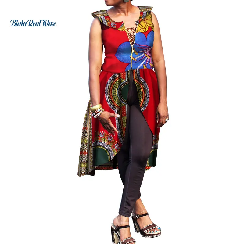 2018 Для женщин Питер Пэн воротник молния платье длинная рубашка Базен Африканский Воск Принт платья для Для женщин традиционные