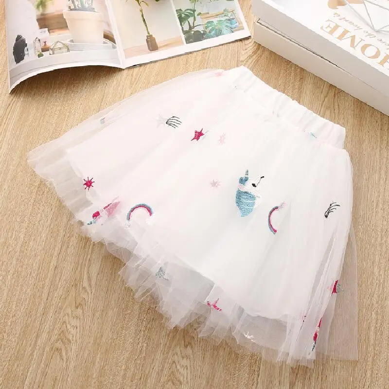 Toddler Kids Baby Girls Clothes Unicorn T-Shirt+Tulle Skirt 2PCS Birthday Outfits Suit Kids Children Summer Clothing Sets