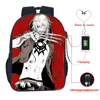 

High Quality Togainu No Chi USB Charge Backpack Men Women Boys Girls Teens Rucksack USB Charging School Backpack Fashion Bag