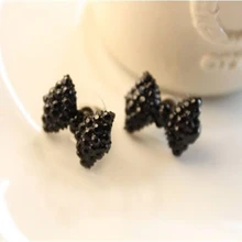 2018 Korean jewelry full single black earrings free shipping fashion butterfly Fangzuan