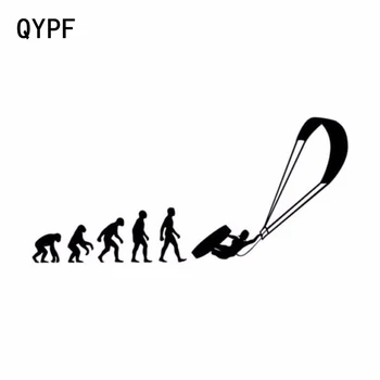 

QYPF 15.2CM*7.1CM Creative Evolution Surfing Parachute Vinyl Sports Car Stickers S2-0021