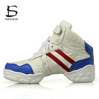 

New Arrival White Women Dance Sneakers Girls Hip Hop Jazz Dance Shoes Genuine Leather Sport Feature Outdoor Modern Dancing Shoes