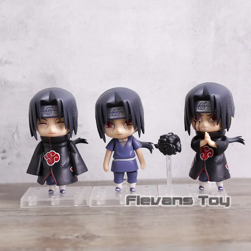 

Anime Naruto Shippuden Uchiha Itachi Q Version Nendoroid PVC Action Figures Toys Dolls 3pcs/set