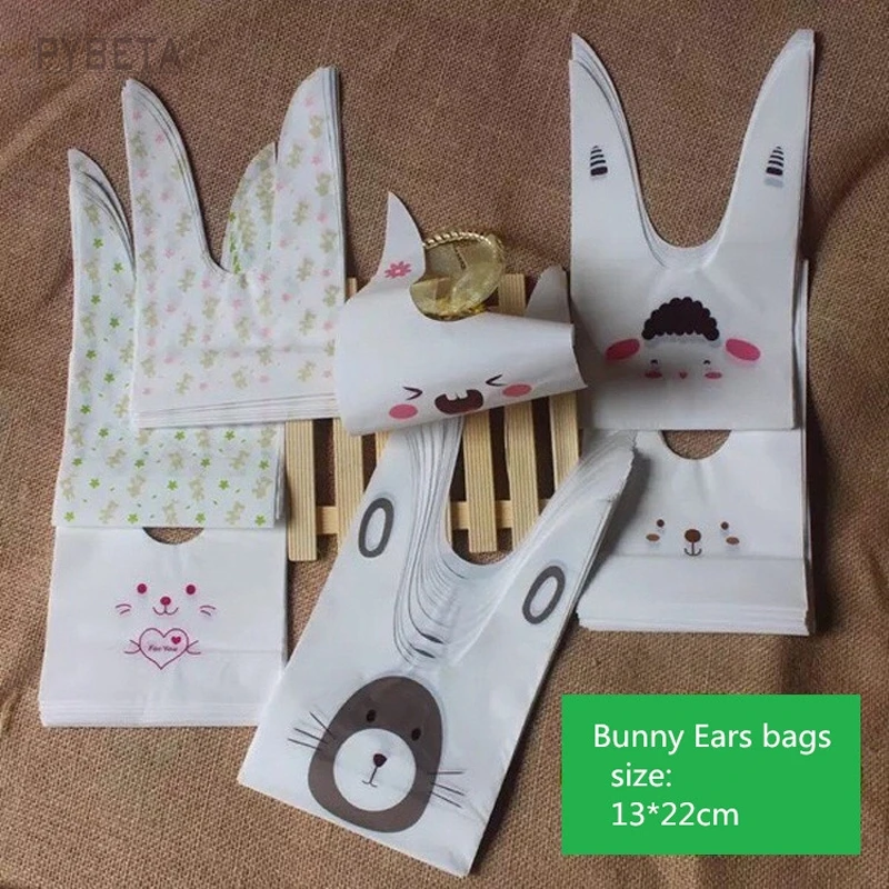 50pcs- 13*22cm DIY Bakery Packaging Bags Bunny Ears Cookie Candy Favor Gift Bag