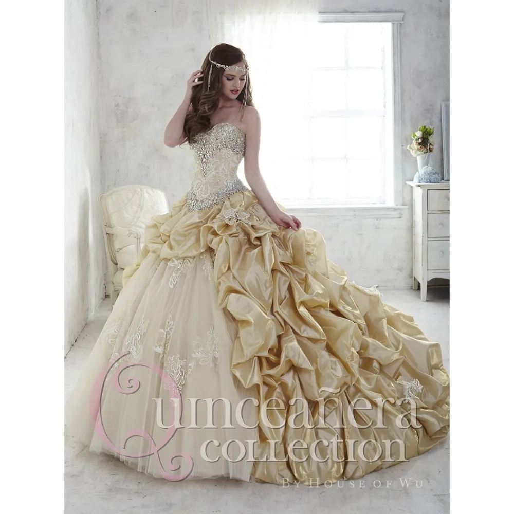 Popular Gold Quinceanera Dresses-Buy Cheap Gold ...