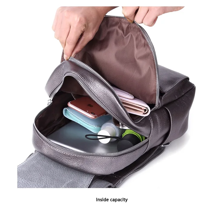 trendy sling bags 2022 HOT 100% Soft Genuine Cow Leather Cowhide Women's Female Top Layer Nature Cow Skin Girl School Book Shopping Bags Knapsack most stylish backpacks