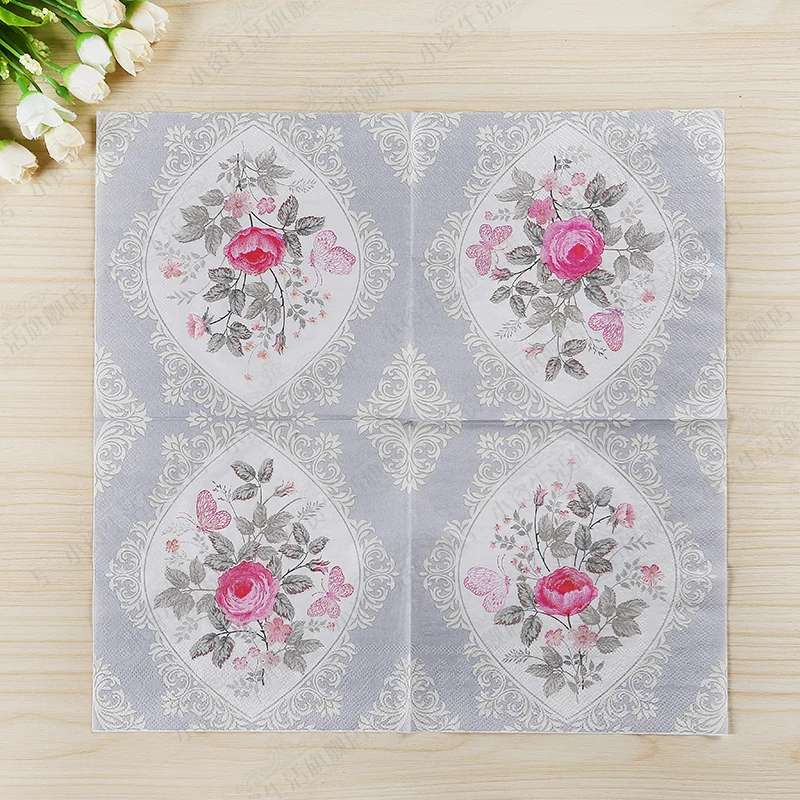 200 шт. Персонализированные Свадебные серые/Серебристые бумажные салфетки