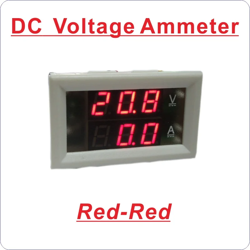 DC0-100V Вольтметр Амперметр DC20A 50A 100A 200A 300A 500A 1000A цифровой светодиодный Напряжение ток мини светодиодный Дисплей черный, белый цвет крышки - Цвет: White(Red-Red)