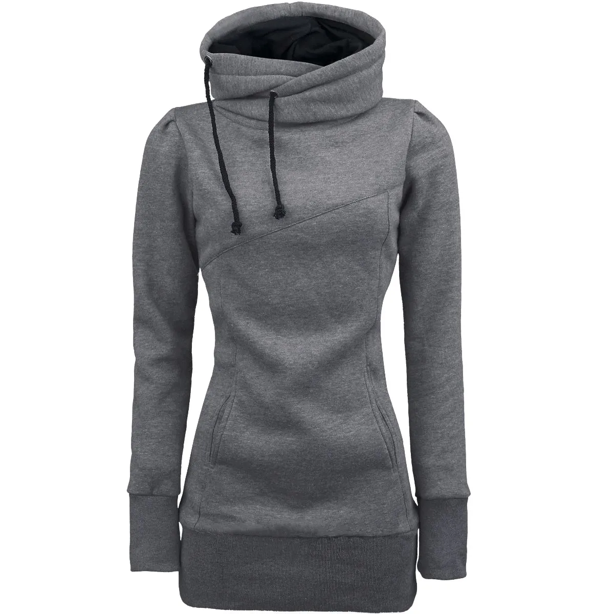 

Free Ostrich Womens Sweatshirts Hoodie Crop Tops Solid Long Sleeve Sweatshirt Hooded Pullover Tolstovka C1635