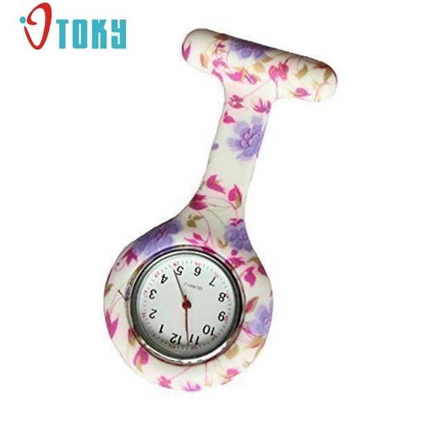 OTOKY Fashion Floral Nurse Clip-on Fob Brooch Pendant Hanging Women Pocket Watch OTOKY Fashion Floral Nurse Clip-on Fob Brooch Pendant Hanging Women Pocket Watch