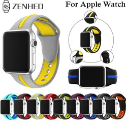 Силиконовый ремешок для Apple Watch band 38 мм 42 мм iWatch 4 band 44 мм 40 мм спортивный ремешок браслет correa Apple watch 4 3 2 1 Аксессуары