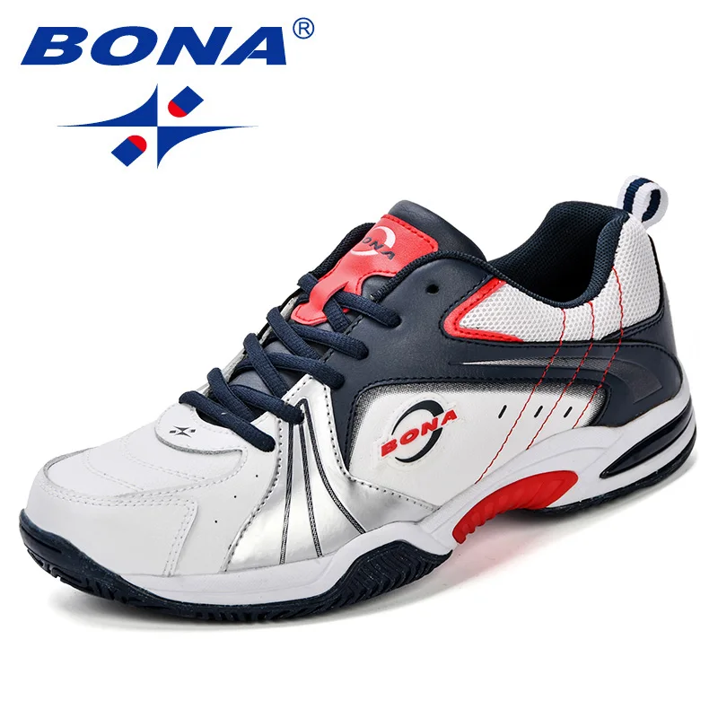 

BONA New Designer Popular Style Men Running Shoes Leather Outdoor Jogging Shoes Athletic Shoes Lace Up Trendy Sneakers Shoes