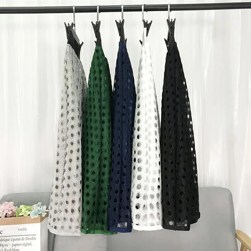 

2019 Spring summer circle Hollow out lace wome skirts long skirt high waist A-line tutu ballet skirts
