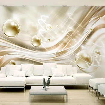 

Custom Photo Wallpaper 3D Golden Circle Ball Stripes Modern European Style Bedroom Living Room TV Background Mural Wall Painting