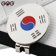 Golf Ball Marker Mark Cap Clip GOG lega corea 1.18 \ "30mm 1pc bandiera professionale