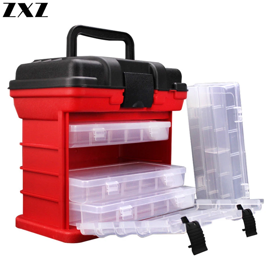 Waterproof Fishing Double Side Big Box Storage Case Sea Boat Distance Carp Fly Tackle Accessories 5 Layer Gear Large Bag | Спорт и