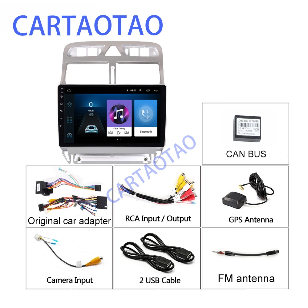 2din Android 8,1 автомобильный DVD мультимедийный плеер peugeot 307 307CC 307SW 2002-2013 автомобильный Радио gps навигация WiFi Bluetooth плеер