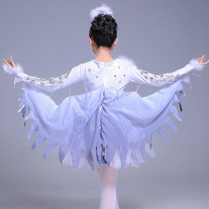 Kids Bird Costume Girls White Ballet Dance Dress Animal Cosplay Halloween Birds Fairy Wings Stage Performance Clothing Kids Bird Costume Girls White Ballet Dance Dress Animal Cosplay Halloween Birds Fairy Wings Stage Performance Clothing