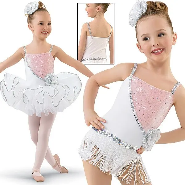 Fashion kids ballet dance dress with TuTu/Tassel 115T child perform