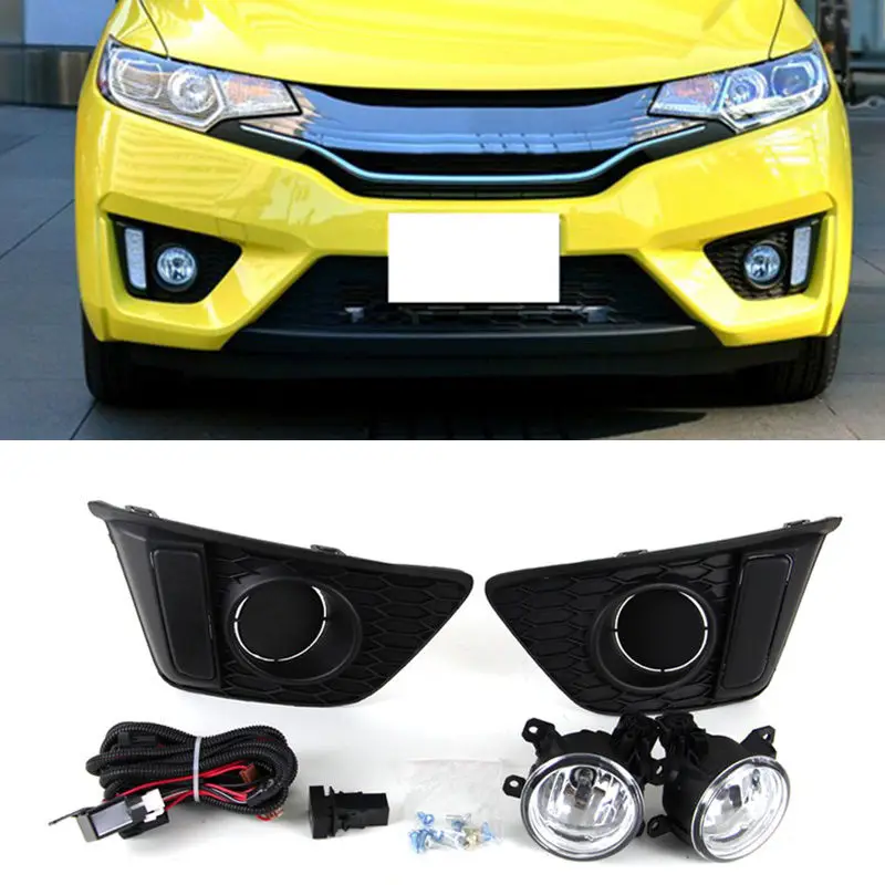 

For Honda Fit Jazz 2014-2016 2PCS White LED DRL + 2PCS Fog Lamp Assembly