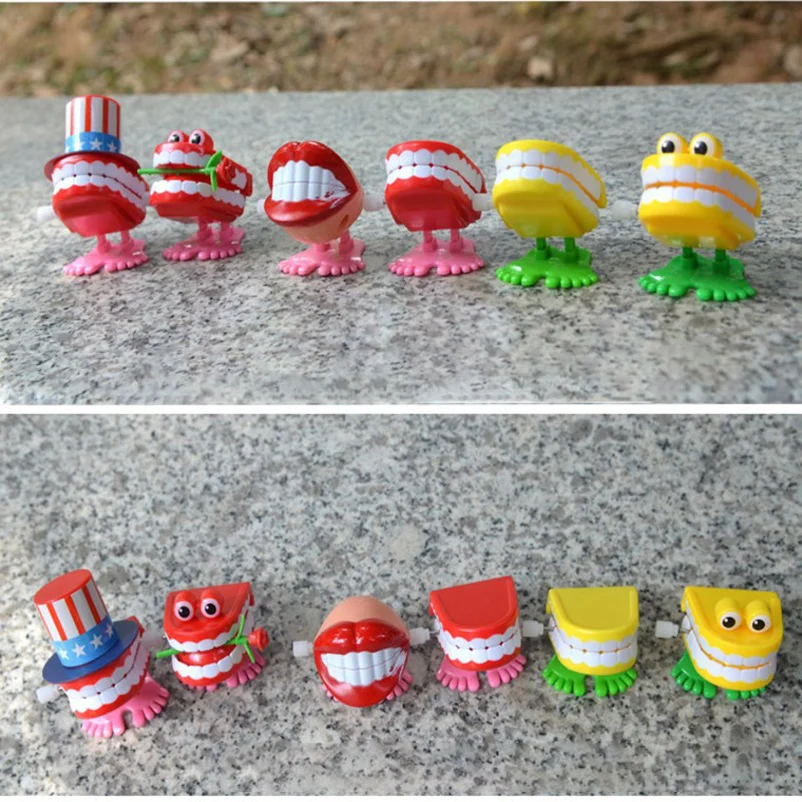 Весенний прыжок для зубов, зубная игрушка, пружинные пластиковые игрушки, прыгающие зубы, цепь, милый забавный детский подарок для детей