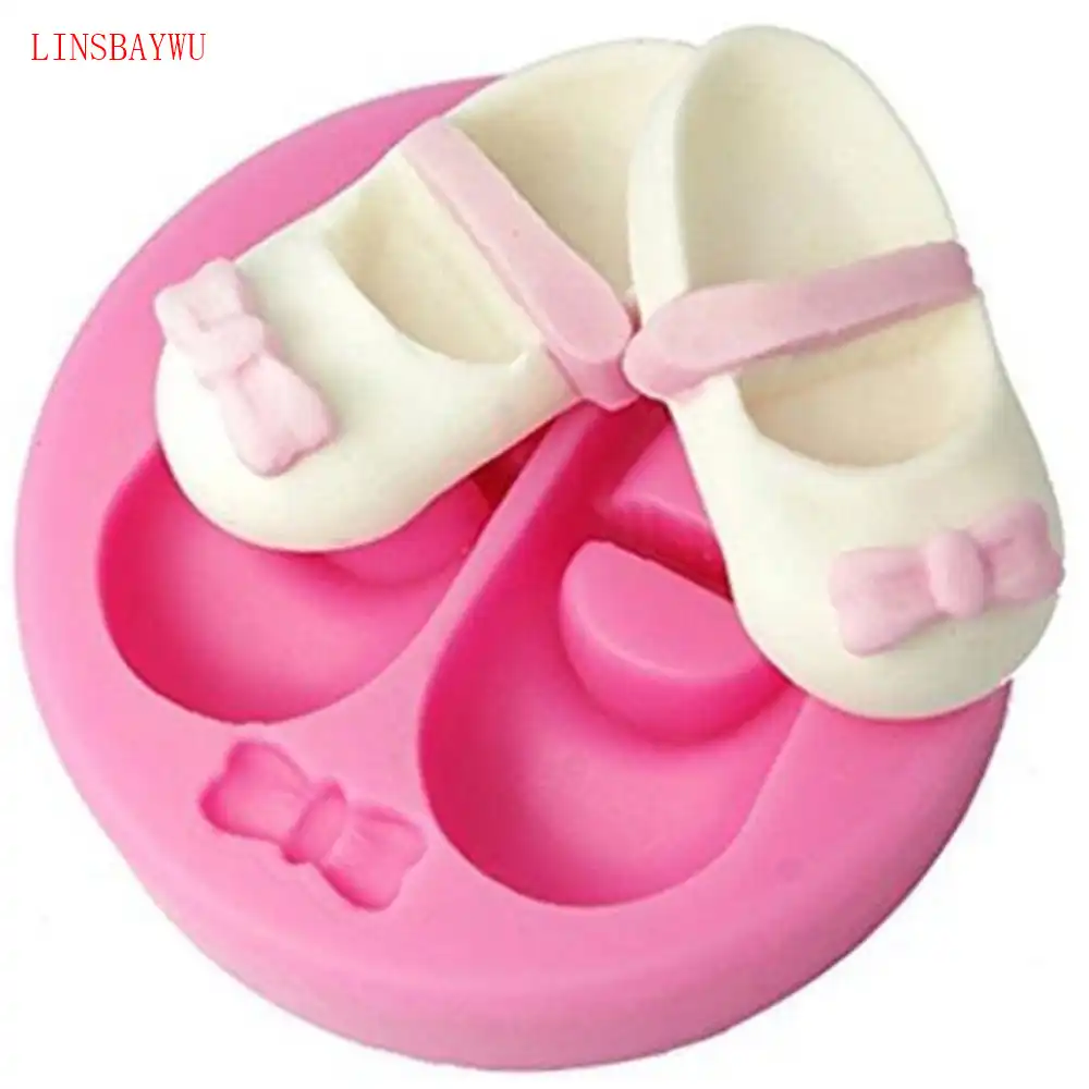 Sugar craft Mould Fimo Fondant mold Baby shoes Pram non stick silicone rubber