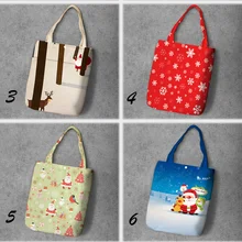 Рождественский фестиваль студенческий Печатный Рециркулированный холст сумка для покупок, большая емкость настроить Tote Модные женские повседневные сумки на плечо