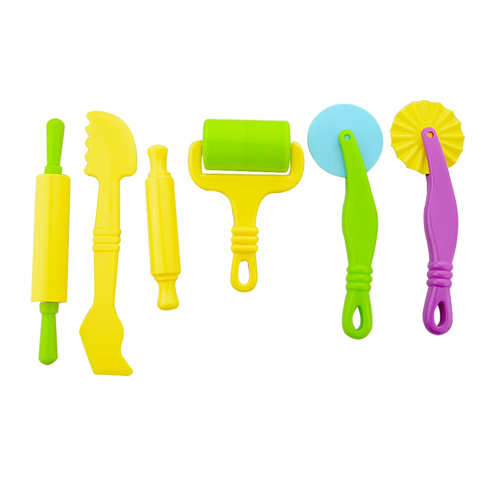 6pcs/set Children Kids Play Dough Model Tool Toys Plastic 3D Tools