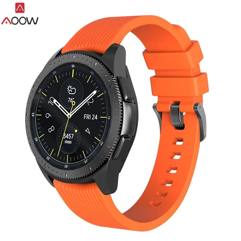 AOOW силиконовые ремешки для часов для samsung Galaxy Watch 42mm 46 мм в полоску замена Браслет для спортивных часов ремешок для SM-R800 SM-R810