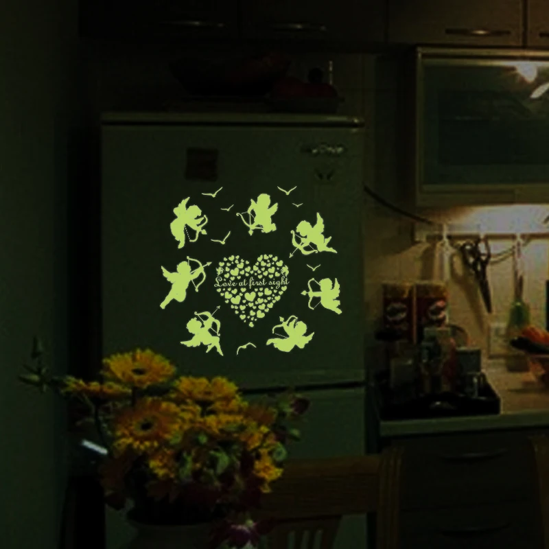 

Zs Sticker Cupid Glow in the Dark Stickers Fluorescent Home Decor for Kids Room House Wall Decal Children