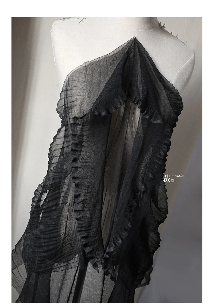 Плиссированная текстура неровная сетка Марля свадебное платье дизайнерская ткань для Пэчворк Базен riche getzner tissus telas por metros