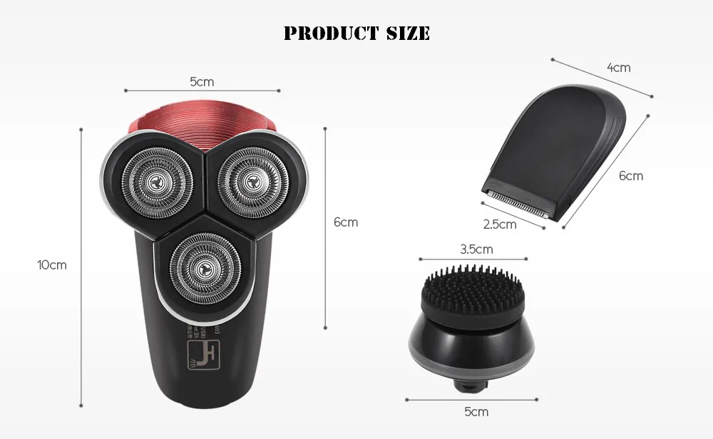 JINDING 4 в 1 электробритва для мужчин 3D плавающая головка пять лезвий Триммер для волос Моющийся USB Перезаряжаемый бритвенный станок