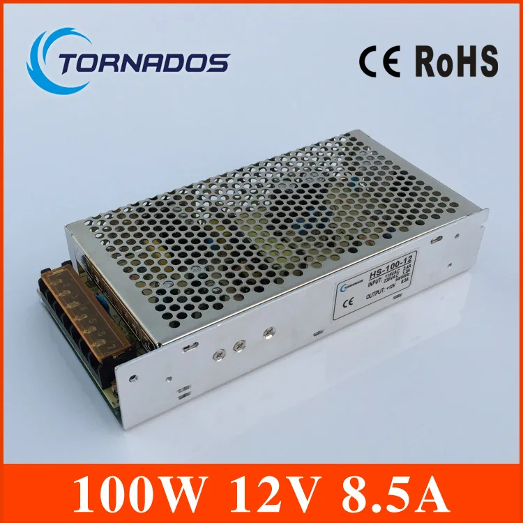 CE RoHS Утвержденный 12vdc Выход 100w Светодиодный драйвер DC 12V 100W 8.5A переключатель