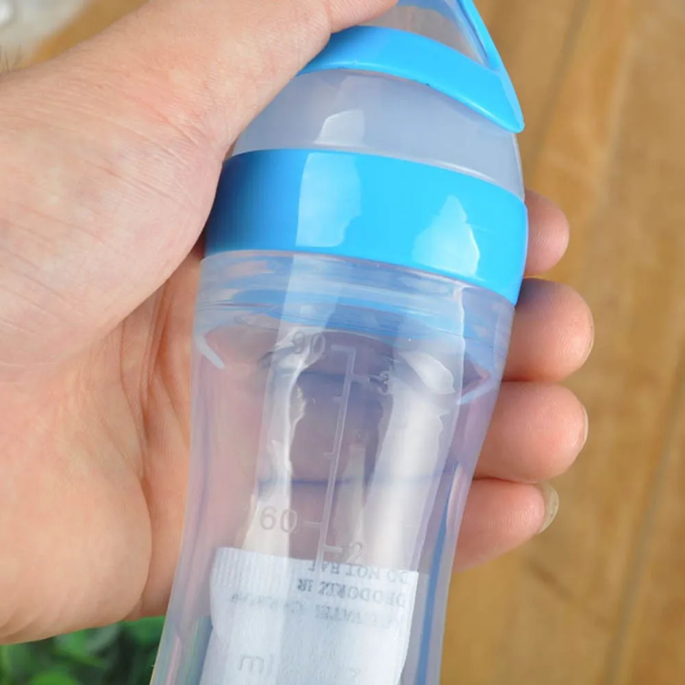 Силиконовая бутылочка с ложкой для кормления ребенка пищевая добавка рис зерновые злаки детская бутылочка силиконовая ложка