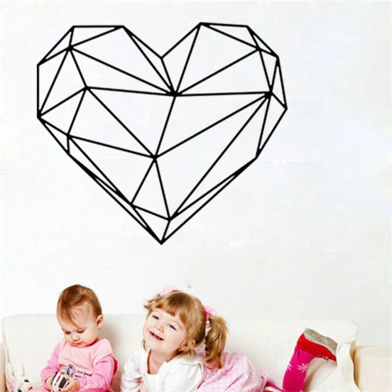  Valentines Day Love Geometry Window Wall Sticker Mural Decor Decal Removable Resistant Removed Home Decor C0501#30             01