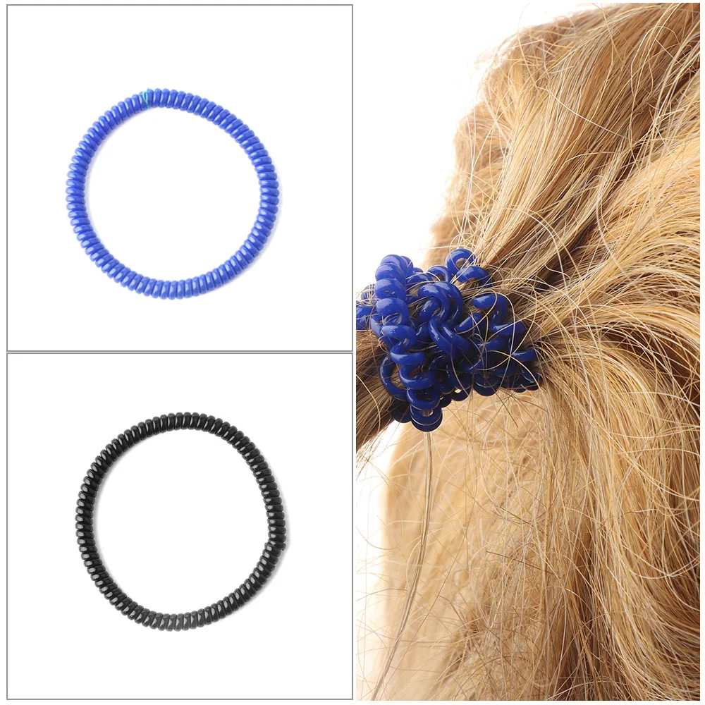 hair clips 20 PCs Super Thin Elastic Hair Ropes Girl Rubber Telephone Wire Style Hair Ties Plastic Ropes Ponytail Holder Hair Accessories Women's Hair Accessories