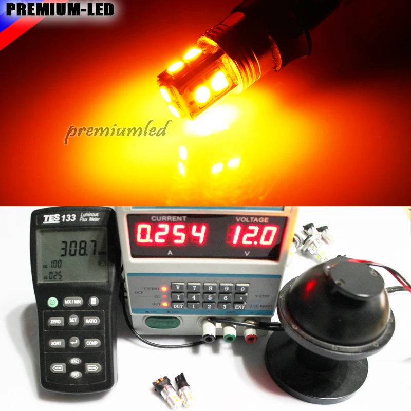 IJDM Янтарный Желтый Canbus 10-SMD PW24W PWY24W светодиодный лампы для Audi A3 A4 A5 Q3 VW MK7 Golf CC Ford Fusion передние указатели поворота