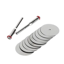 10 sztuk/zestaw tarcza piły do drewna + 2 x pręt Dremel obrotowe narzędzie tnące 10x25mm Drop Shipping Support