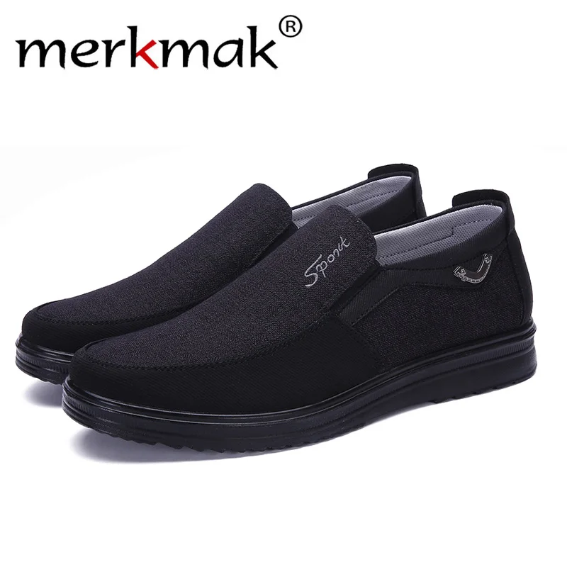 Comprar Merkmak 2019 zapatos de lona altos para Hombre, zapatos de verano blancos de alta calidad, zapatos planos transpirables para Hombre, tamaño grande 38 50