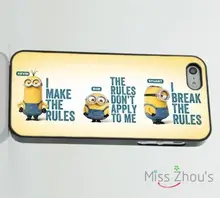 Minions Dispicable Me Funny Quotes back skins mobile cellphone cases for iphone 4 4s 5 5s