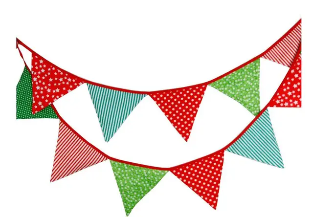 12 flags 3 3m cute cotton fabric banners personality wedding bunting